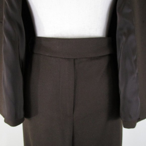 SOLDTalbots Solid Dark Brown Wool Pant Suit 10 Formal Career - Picture 6 of 11